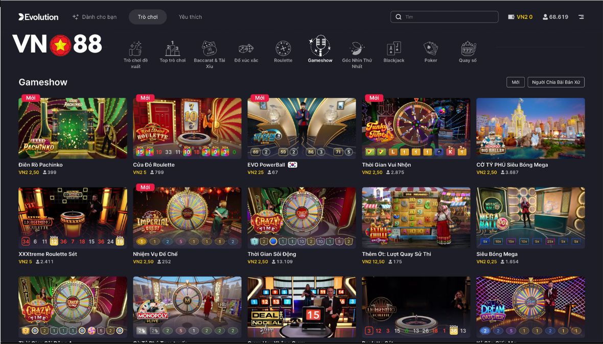 Club Evolution tại Casino VN88