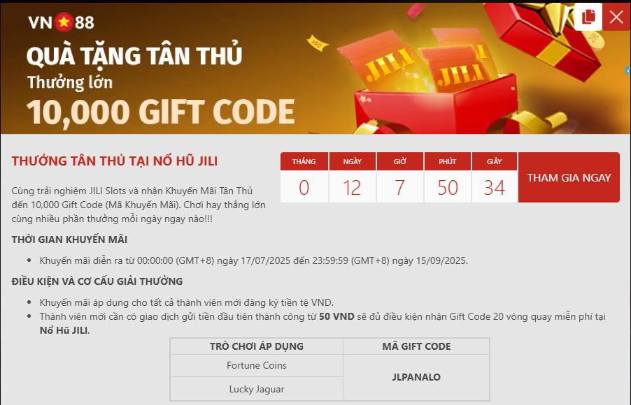 Chi tiết về chương trình thưởng tân thủ tại nổ hũ JILI